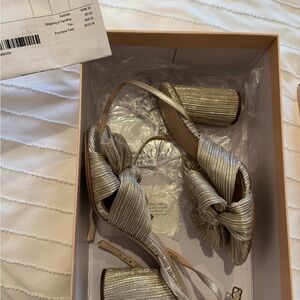 Loeffler Randall Gold Bow Heels